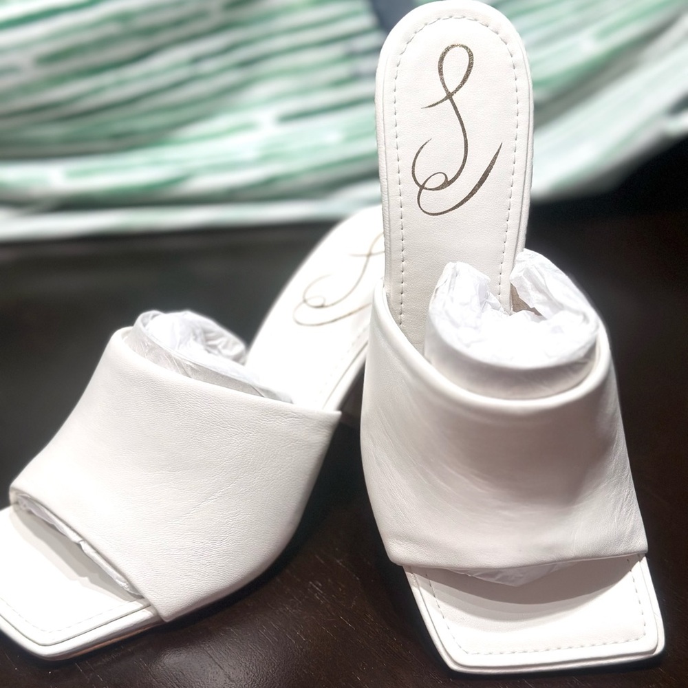 Sam Edelman, Carmen, White Heels Elegant Design NIB